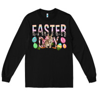Black Easter Day with rabbit Long Sleeve Tee - HowdyJamesFarm