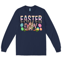 Navy Easter Day with rabbit Long Sleeve Tee - HowdyJamesFarm