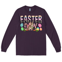 Plum Easter Day with rabbit Long Sleeve Tee - HowdyJamesFarm