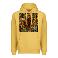 Antique Gold safari animals turquoise glitter seamless pattern Premium Hoodie - BundleAndBundleShop