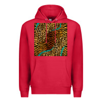 Cardinal safari animals turquoise glitter seamless pattern Premium Hoodie - BundleAndBundleShop