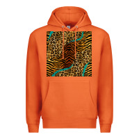 Carrot safari animals turquoise glitter seamless pattern Premium Hoodie - BundleAndBundleShop