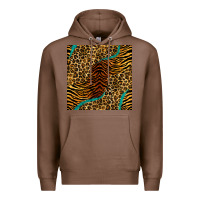 Chestnut safari animals turquoise glitter seamless pattern Premium Hoodie - BundleAndBundleShop