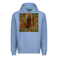 Colony Blue safari animals turquoise glitter seamless pattern Premium Hoodie - BundleAndBundleShop