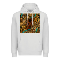 Dove Grey safari animals turquoise glitter seamless pattern Premium Hoodie - BundleAndBundleShop