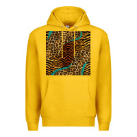 Lemon safari animals turquoise glitter seamless pattern Premium Hoodie - BundleAndBundleShop