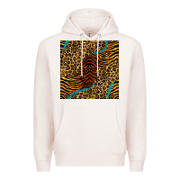 Pale Pink safari animals turquoise glitter seamless pattern Premium Hoodie - BundleAndBundleShop