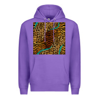 Purple safari animals turquoise glitter seamless pattern Premium Hoodie - BundleAndBundleShop