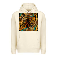 Sandshell safari animals turquoise glitter seamless pattern Premium Hoodie - BundleAndBundleShop