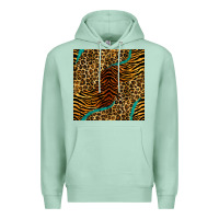 Seafoam safari animals turquoise glitter seamless pattern Premium Hoodie - BundleAndBundleShop