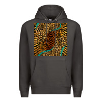Smoke safari animals turquoise glitter seamless pattern Premium Hoodie - BundleAndBundleShop