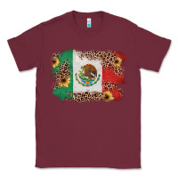 Burgundy Mexican Flag with Leopard Classic Tee - texasbilliewilder