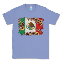 Colony Blue Mexican Flag with Leopard Classic Tee - texasbilliewilder
