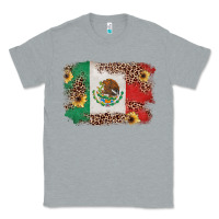 Heather Grey Mexican Flag with Leopard Classic Tee - texasbilliewilder