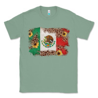 Sage Mexican Flag with Leopard Classic Tee - texasbilliewilder