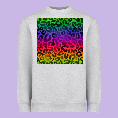 Colorful Leopard Seamless Pattern Heavyweight Sweatshirt Designed By Bundleandbundleshop