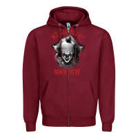 Burgundy It Movie Pennywise We All Float Down Here Zipper Hoodie - minhPixels