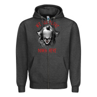 Charcoal Heather It Movie Pennywise We All Float Down Here Zipper Hoodie - minhPixels