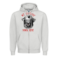 Dove Grey It Movie Pennywise We All Float Down Here Zipper Hoodie - minhPixels