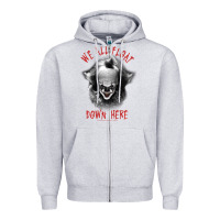 Heather Grey It Movie Pennywise We All Float Down Here Zipper Hoodie - minhPixels