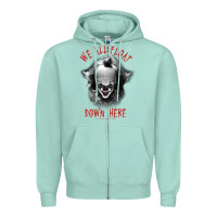 Seafoam It Movie Pennywise We All Float Down Here Zipper Hoodie - minhPixels