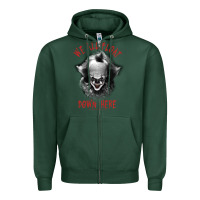 Sports Green It Movie Pennywise We All Float Down Here Zipper Hoodie - minhPixels