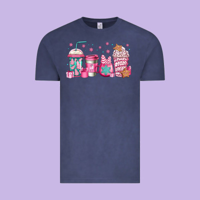 Pink Christmas Coffee Vintage Tee Designed By Jasminsmagicworld