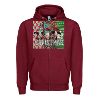 Burgundy mooey Christmas Zipper Hoodie - CowhideDigitalArt