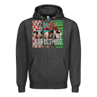 Charcoal Heather mooey Christmas Zipper Hoodie - CowhideDigitalArt