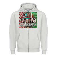 Dove Grey mooey Christmas Zipper Hoodie - CowhideDigitalArt