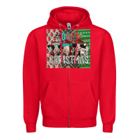 Red mooey Christmas Zipper Hoodie - CowhideDigitalArt
