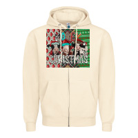 Sandshell mooey Christmas Zipper Hoodie - CowhideDigitalArt