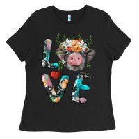 Black pig love Ladies Tee - BarkalooDesign
