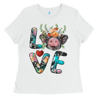 White pig love Ladies Tee - BarkalooDesign