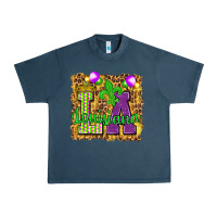 Midnight Navy Louisiana leopard with balloons Urban Heavy Tee - HowdyJamesFarm