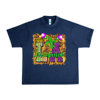 Navy Louisiana leopard with balloons Urban Heavy Tee - HowdyJamesFarm