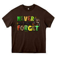 Chocolate Brown never let them forget juneteenth Heavy Core Tee - LillyAllenDesigns