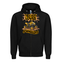 Black Kids Atv Outfit 4 Wheeler Mudding Gift- Boys Four Wheeler Zipper Hoodie - minhPixels