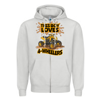 Dove Grey Kids Atv Outfit 4 Wheeler Mudding Gift- Boys Four Wheeler Zipper Hoodie - minhPixels