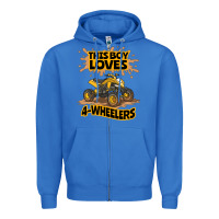 True Royal Kids Atv Outfit 4 Wheeler Mudding Gift- Boys Four Wheeler Zipper Hoodie - minhPixels