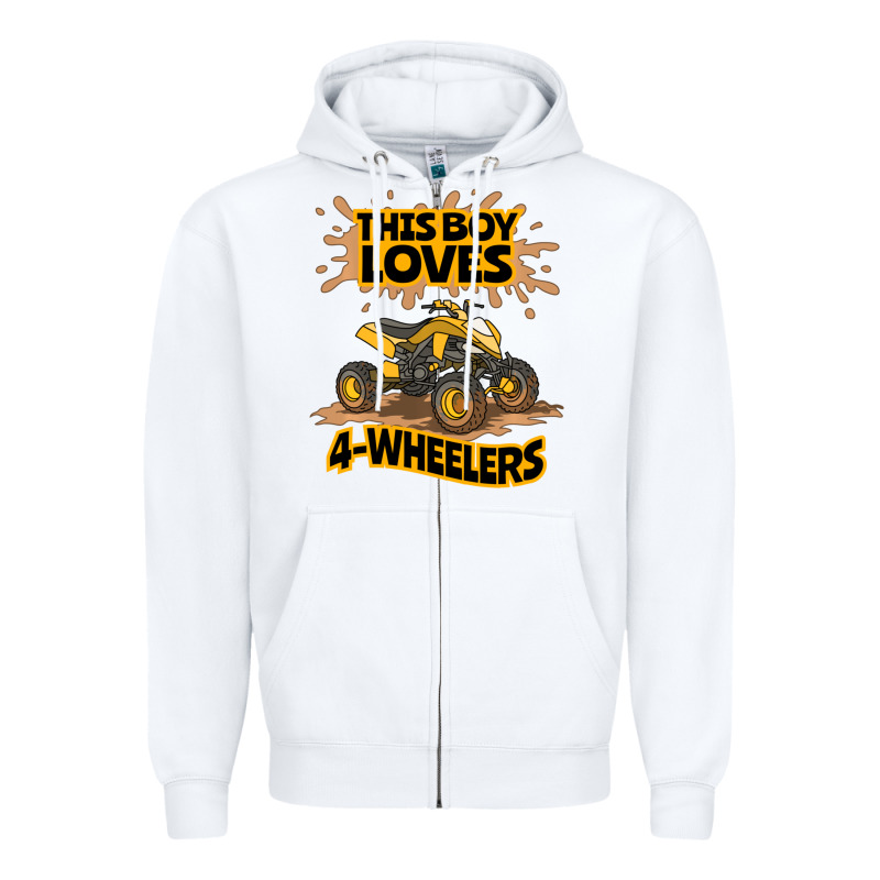 Kids Atv Outfit 4 Wheeler Mudding Gift- Boys Four Wheeler Zipper Hoodie by minhPixels | Teevron