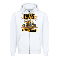 White Kids Atv Outfit 4 Wheeler Mudding Gift- Boys Four Wheeler Zipper Hoodie - minhPixels