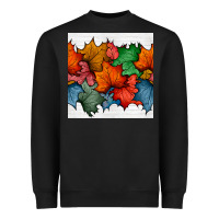 Black autumn  leaves seamless pattern Heavyweight Sweatshirt - BundleAndBundleShop