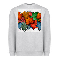 Heather Grey autumn  leaves seamless pattern Heavyweight Sweatshirt - BundleAndBundleShop