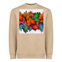 Mushroom autumn  leaves seamless pattern Heavyweight Sweatshirt - BundleAndBundleShop