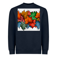 Navy autumn  leaves seamless pattern Heavyweight Sweatshirt - BundleAndBundleShop