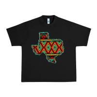 Black Texas Map With Aztec Background Urban Heavy Tee - JahusDesignShop