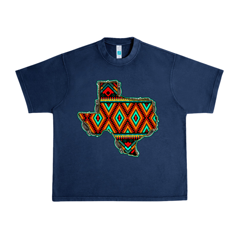 Texas Map With Aztec Background Urban Heavy Tee by JahusDesignShop | Teevron