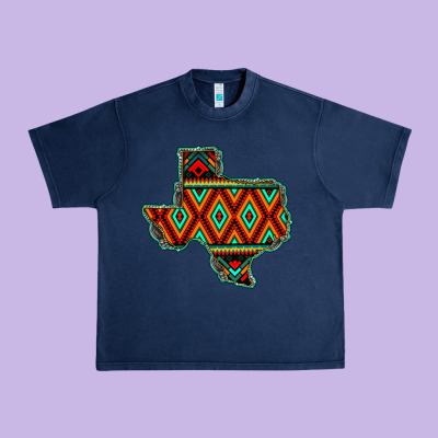 Texas Map With Aztec Background Urban Heavy Tee Designed By Jahusdesignshop