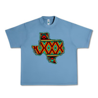 Pebble Blue Texas Map With Aztec Background Urban Heavy Tee - JahusDesignShop